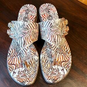 ICON Zebra Stripe Sandals brown and White